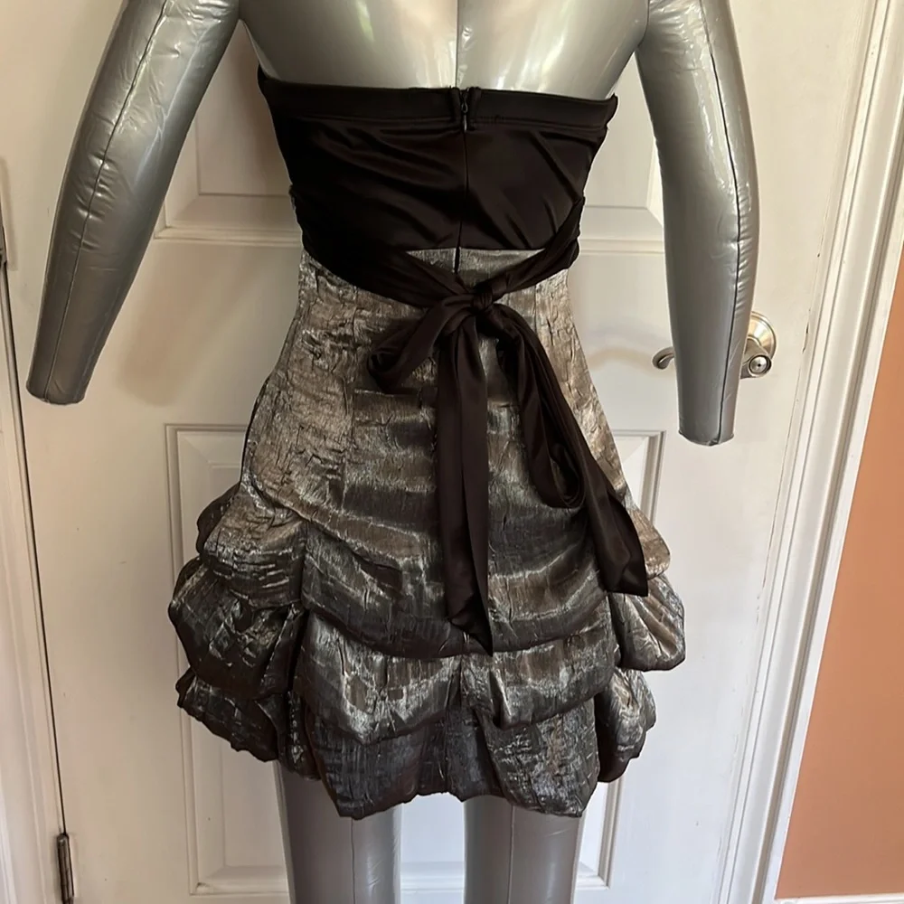 My Michelle black gray party dress strapless Sz 1 prom wedding sweet 16 mitzvah - Picture 7 of 13